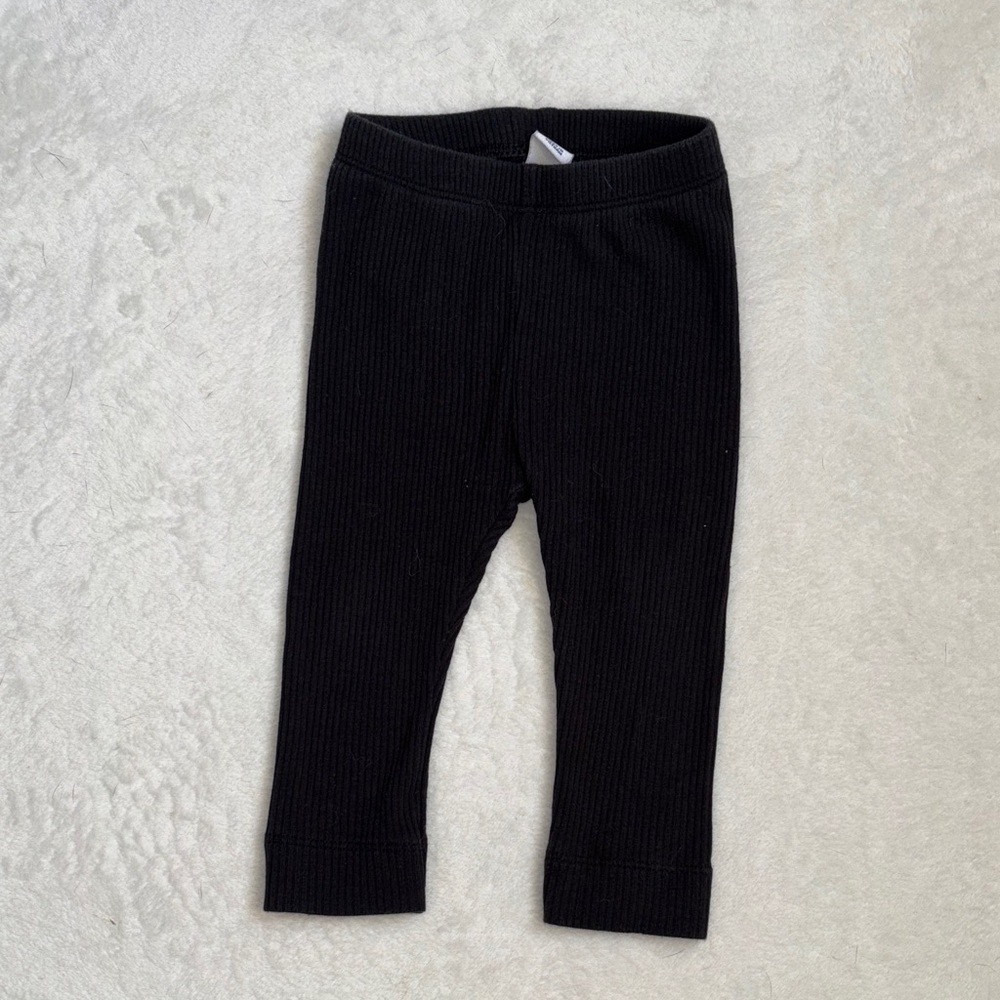 Old Navy Black Ribbed Leggings 6-12 months